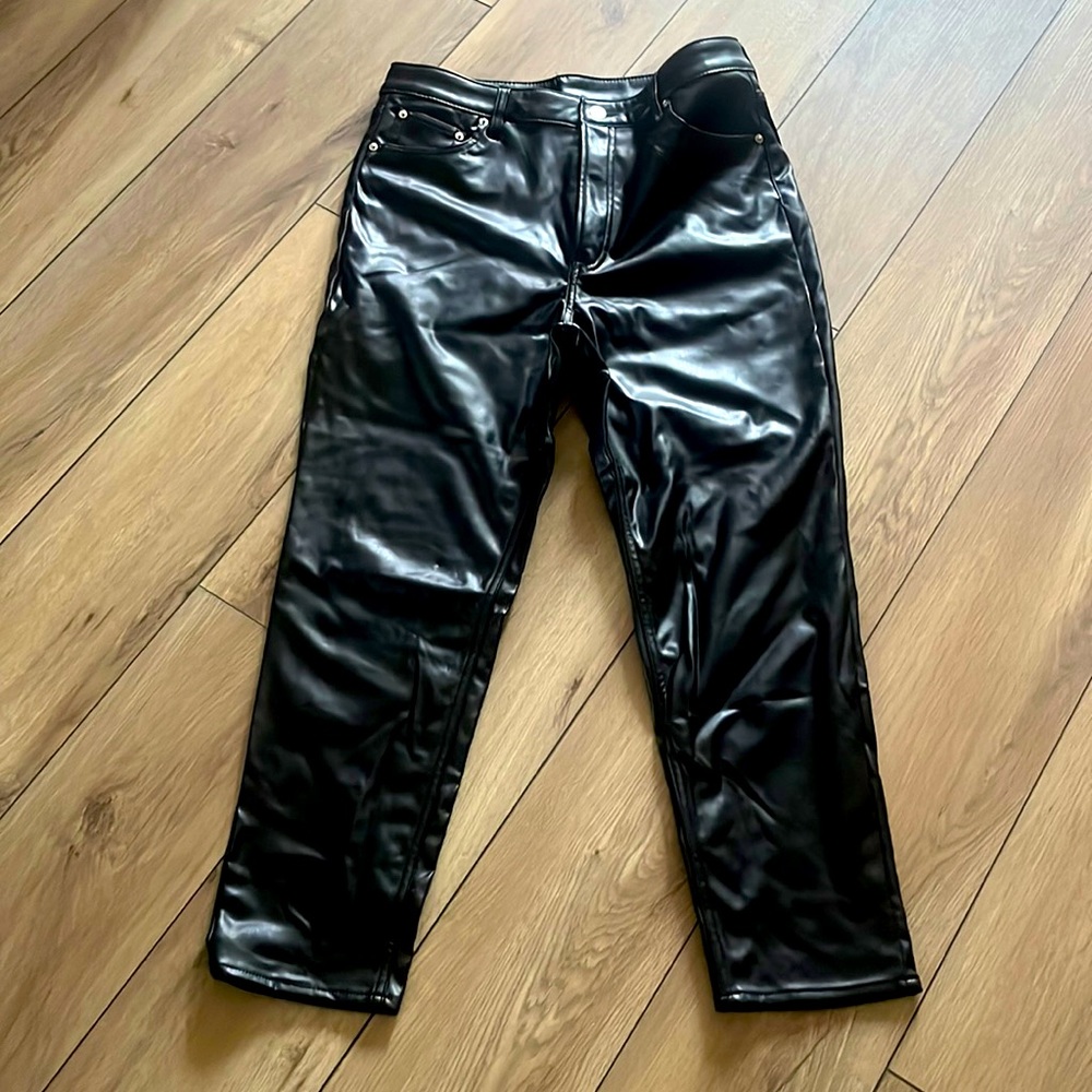 Faux leather jeans